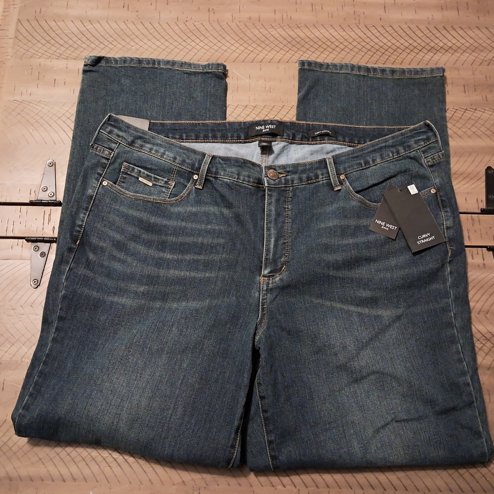 Nine West Curvy Straight Jeans Womens Size 20w NWT